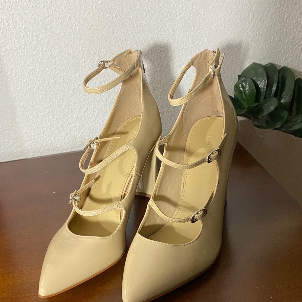 Marc Fisher Cream Strappy Heels